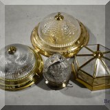 D25. Brass and glass ceiling lights. 